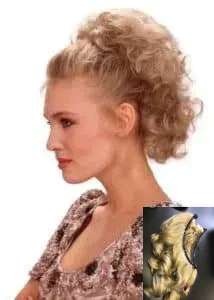 Style# 295 LAYERED CURLS HAIR EXTENSION on a banana comb clip, soft textured curls COVERS FROM CROWN TO NAPE, synthetic hair.